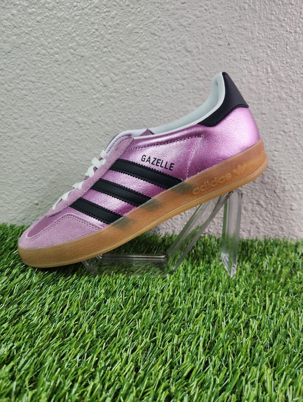 Size 7 adidas Gazelle Indoor Bliss Lilac Metallic Gum Wmn